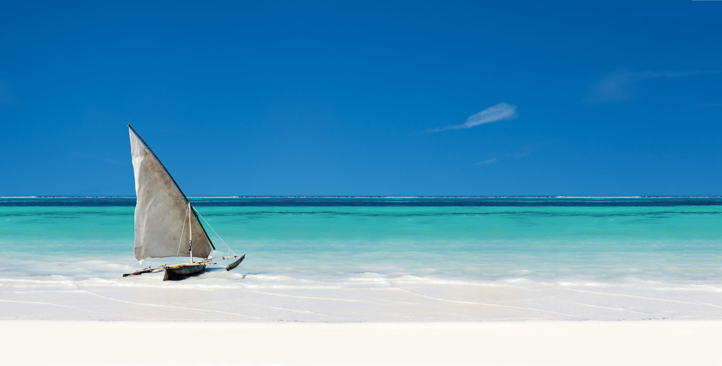 Dhow on the beach, Zanzibar