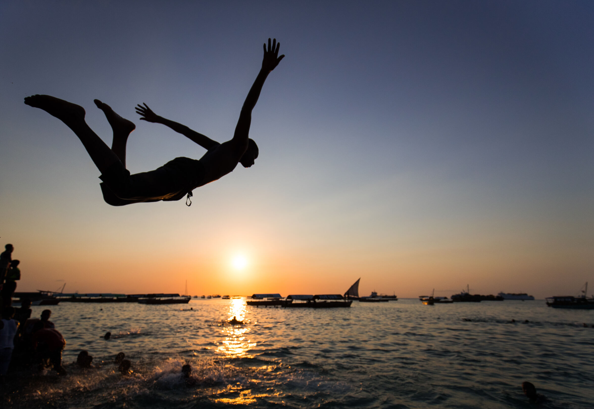 Sunset at Forodhani — Stone Town's historic waterfront, Zanzibar